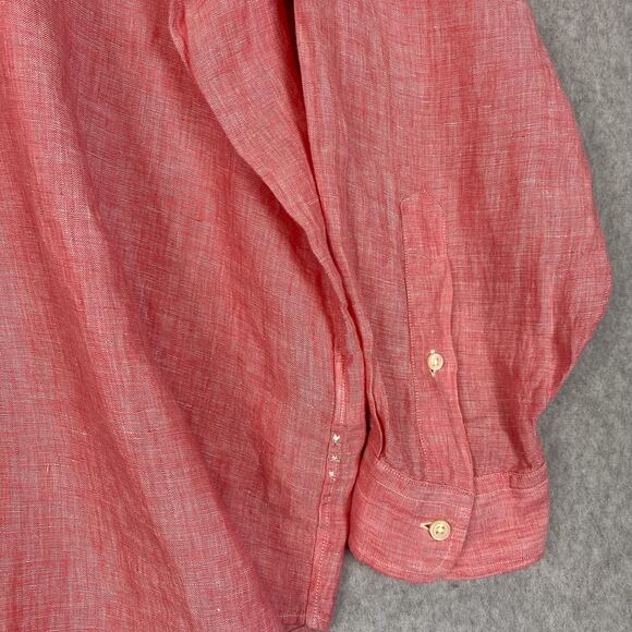 Polo Ralph Lauren Shirt Mens 3XB Pink 100% Linen Long Sleeve Button Down Shirt - Picture 5 of 12